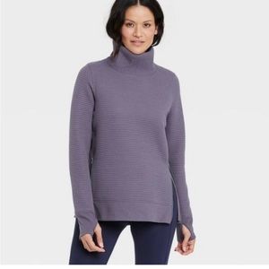 RBX Womens SWEATSHIRT small Purple  Cowl Long Heavy Knit Generous